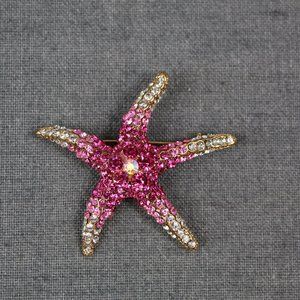 Rhinestone Starfish Brooch